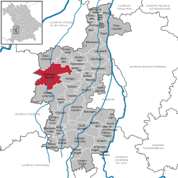 Läget för Zusmarshausen i Landkreis Augsburg