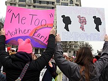 Sign from the 2019 Women's March supporting the #MeToo movement. "Me Too." Mother Earth (46093919894).jpg