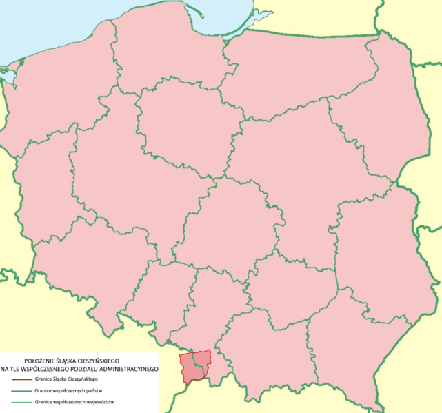 File:Śląsk Cieszyński mapa.png