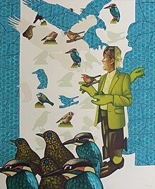 St Francis Talking to the Birds Acrylic on linen 137x114 cm, 54x45, 2013 013 St Fran 6668.jpg