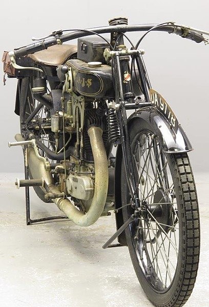 File:1925 AJS Model E6 350cc-OHV Big Port motorcycle front right side.jpg