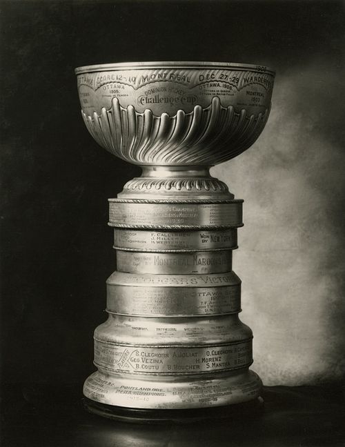 The Stanley Cup in 1930, several years after it became the de facto championship trophy for the NHL