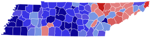 1938 Tennessee gubernatorial election results map by county.svg