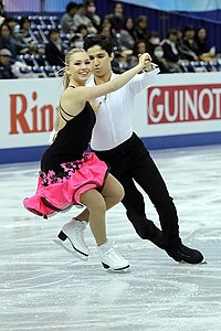 Marjorie Lajoie and Zachary Lagha hold the fourth-highest score for the junior ice rhythm dance. 2017-2018 ISU Junior Grand Prix Final Marjorie Lajoie Zachary Lagha jsfb dave3583.jpg