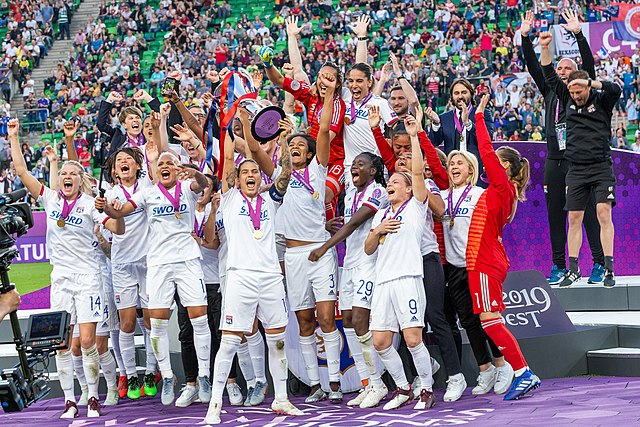 Celebration of the sixth UEFA Women's Champions League in 2019.