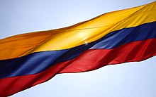 The flag of Colombia in Cartagena, Colombia. 59 - Carthagene - Decembre 2008.JPG