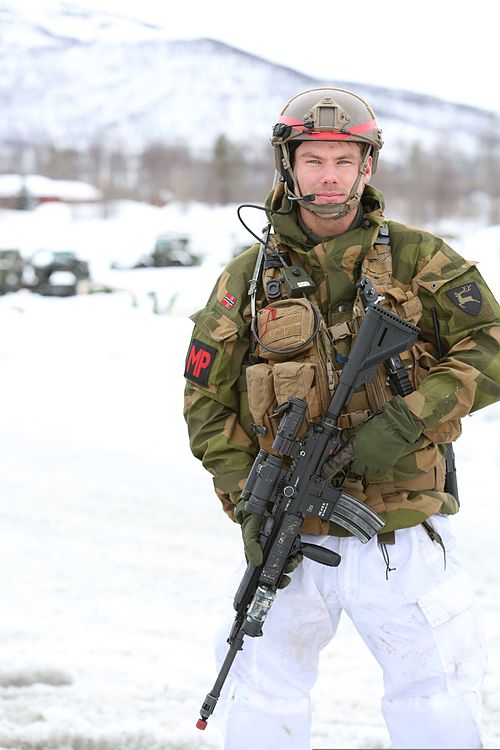 A Norwegian military police officer during a NATO exercise in 2014