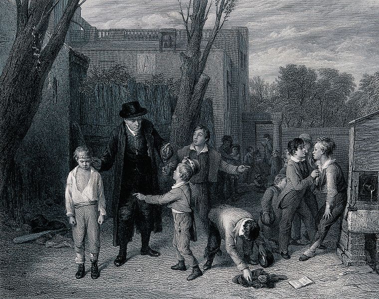 File:A man has separated two boys who were fighting in the playgr Wellcome V0039281.jpg