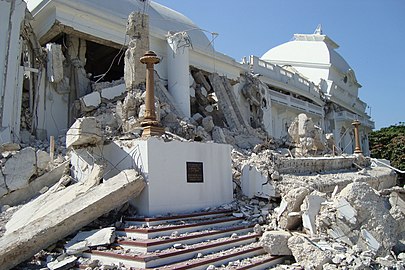 Rubble of the National Palace in Port-au-Prince, after the earthquake that hit Haiti on 12 January 2010.