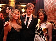 Jovovich with Ali Larter and Paul W. S. Anderson (11 January 2009)