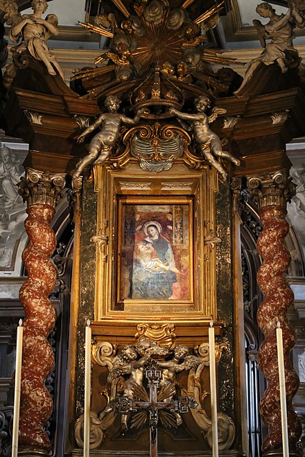 The Nursing Madonna of Steccata, an early coronation by friar Jeronimo (Girolamo) Paolucci di Calboldi di Forli on 27 May 1601.