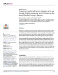 Thumbnail for File:Americans preferred Syrian refugees who are female, English-speaking, and Christian on the eve of Donald Trump’s election.pdf