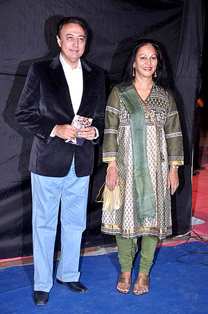 Actor Anang Desai with his wife at Colors Indian Telly Awards