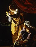 آرتمیزیا جنتیلسکی، جودیت و خدمتکارش با سر هولوفرنس (حدود ۱۶۲۵)