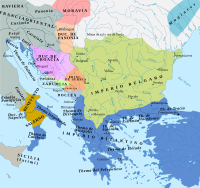 A map of the Bulgarian Empire in the late 9th century