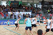 Deutsch: Beachhandball Europameisterschaften 2019 (Beach handball Euro); Tag 6: 7. Juli 2019 – Männerfinale, Dänemark-Norwegen 2:0 (25:18, 19:16) English: Beach handball Euro; Day 6: 7 July 2019 – Men's Final – Denmark-Norway 2:0 (25:18, 19:16)