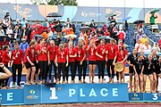 Deutsch: Beachhandball Europameisterschaften 2019 (Beach handball Euro); Tag 6: 7. Juli 2019 – Siegerehrungen English: Beach handball Euro; Day 6: 7 July 2019 – Medal ceremony