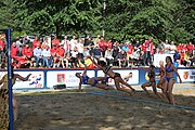 Deutsch: Beachhandball Europameisterschaften 2019 (Beach handball Euro); Tag 4: 5. Juli 2019 – Frauen, Viertelfinale, Spanien-Ungarn 1:2 (14:16, 26:16, 2:5) English: Beach handball Euro; Day 4: 5 July 2019 – Quarter Final Women – Spain-Hungary 1:2 (14:16, 26:16, 2:5)