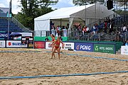 Deutsch: Beachhandball Europameisterschaften 2019 (Beach handball Euro); Tag 5: 6. Juli 2019 – Frauen, Halbfinale, Kroatien-Dänemark 1:2 (12:19, 17:10, 4:7) English: Beach handball Euro; Day 5: 6 July 2019 – Semifinal Men – Croatia-Denmark 1:2 (12:19, 17:10, 4:7)