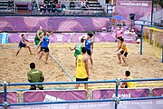 Deutsch: Beachhandball bei den Olympischen Jugendspielen 2018; Tag 6, 12. Oktober 2018; Jungen, Platzierungssspiel Ränge 5-6 – Thailand-Ungarn 0:2 English: Beach handball at the 2018 Summer Youth Olympics at 12 October 2018 – Boy's Placement Match 5-6 – Thailan-Hungary 0:2