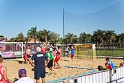 Deutsch: Beachhandball bei den Olympischen Jugendspielen 2018; Tag 3, 9. Oktober 2018; Jungs, Vorrunde, Gruppe A - Portugal-Italien 2:0 English: Beach handball at the 2018 Summer Youth Olympics at 9 October 2018 – Girls Preliminary Round Group A‎ – Portugal-Italy 2:0