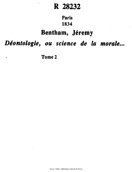 File:Bentham - Déontologie, ou science de la morale, tome 2.djvu