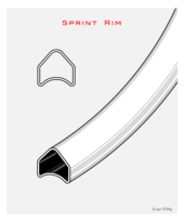 Rims for tubular tires, referred to as "sprint rims" in Britain and Ireland. Bicycle rim diagrams 04.png