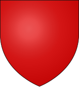 The arms of the City of Brussels were Plain Gules. Many of the members and families descending from the Seven Houses carry a variant of these arms. Blason Vide 3D.svg