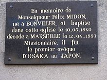 Biserica Bonviller (M-et-M), placa Mons. Felix Midon.jpg