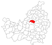 Location of the settlement on Cluj County map