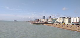 Brighton seafront looking west from Brighton Palace Pier