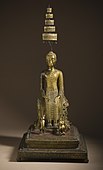 Buddha Shakyamuni in the Parileyaka forest attended by animals; late 19th century; gilt copper alloy with lacquer; 115.57 x 51.44 x 47.63 cm (451⁄2 x 201⁄4 x 183⁄4 in.); Los Angeles County Museum of Art