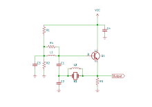 Single transistor emitter-follower circuit Butler oscillator single transistor emitter-follower schematic.svg