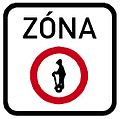 IZ 8a Zóna s dopravním omezením (Zone with traffic restriction - a variant example of the sign)