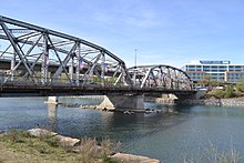 The Meredith Block (right) in 2016, prior to Benevity moving in Calgary, April 2016 (22) (25929886483).jpg