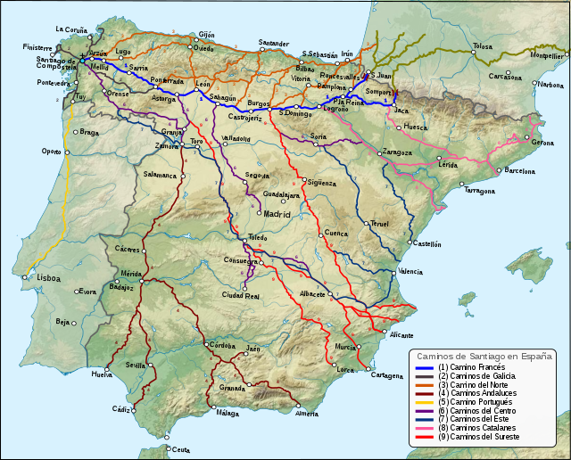 Elástico Arena Polinizar Caminos de Santiago en España - Wikipedia, la enciclopedia libre