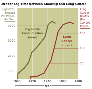 Correlation between smoking and lung cancer in...