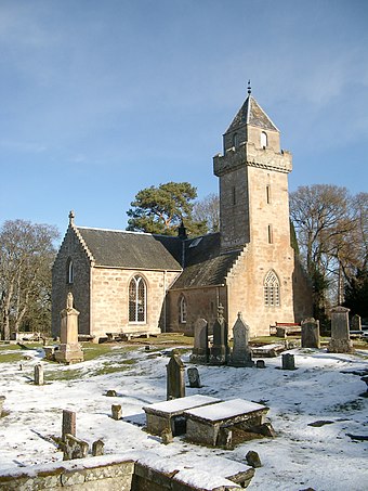 Cawdor church, built in 1619 on a Greek cross plan