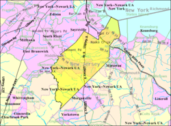 Census Bureau Karte von Old Bridge Township, New Jersey