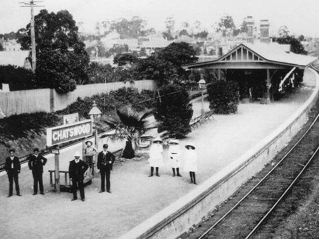 The original station building in 1916