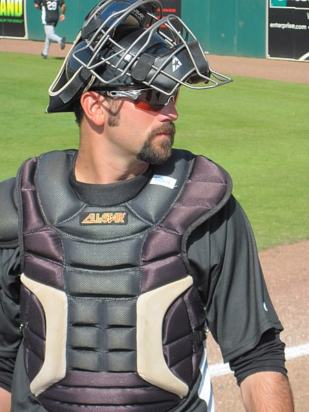 Hatcher while still playing as catcher with the Florida Marlins in 2010 spring training