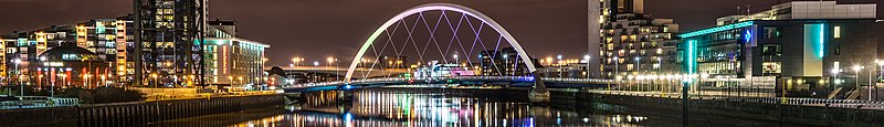 The Clyde Arc at night