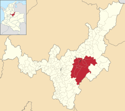 Location of Sugamuxi Province in Colombia