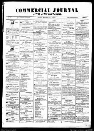 <i>Commercial Journal and Advertiser</i> Defunct Australian newspaper, published in Sydney, New South Wales from the 1830s to the mid-1840s
