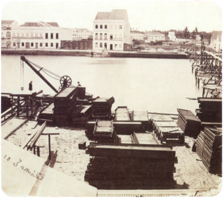 A construction site in the docks of Recife, 1862