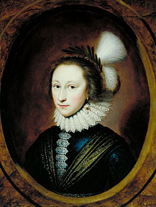 Portrait of Susanna Temple, later Lady Lister (1620) - Google Art Project. This is one of a number of portraits of the Temple family painted by Johnson Cornelius Johnson - Portrait of Susanna Temple, Later Lady Lister - Google Art Project.jpg