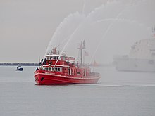 The Edward M. Cotter of Buffalo, New York, considered the world's oldest active fireboat Cotter2017.jpg