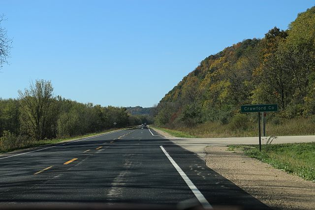 The sign for Crawford County on WIS60