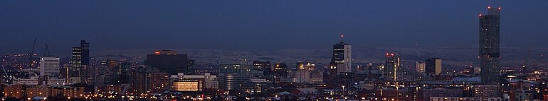 Vue panoramique de Manchester lors du réveillon de Noël 2010.