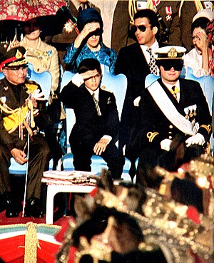 Crown Prince Reza at 2,500 year celebration of the Persian Empire.jpg